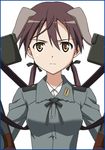  brown_eyes brown_hair gertrud_barkhorn low_twintails lowres solo strike_witches twintails world_witches_series 