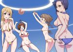  adjusting_clothes adjusting_swimsuit ahoge armpits arms_up ass ball bangs bare_shoulders beachball bikini blonde_hair blue_hair breasts brown_eyes brown_hair butt_crack cleavage glasses green_eyes harada_makoto hirose_(mokiki) large_breasts long_hair looking_back misaki_yuria mori_yuki multiple_girls navel niimi_kaoru parted_bangs purple_eyes short_hair side-tie_bikini sideboob smile string_bikini swimsuit twintails uchuu_senkan_yamato uchuu_senkan_yamato_2199 