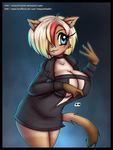  black black_clothing black_dress border breasts cat choker cleavage clothed clothing club clubbing cute daring dress evening feline female innocenttazlet invalid_tag isra_malai isra_malai_(gingerm) lbd little mammal nightclub siamese skimpy weapon 