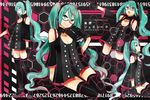  aqua_eyes aqua_hair bespectacled buzz detached_sleeves glasses gloves hatsune_miku headset long_hair looking_at_viewer open_mouth smile solo thighhighs twintails very_long_hair vocaloid zettai_ryouiki 