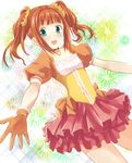  brown_hair gloves green_eyes idolmaster idolmaster_(classic) kaeru_(kaerism) solo takatsuki_yayoi twintails 