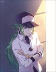  bad_id bad_pixiv_id baseball_cap green_eyes green_hair hat jewelry long_hair male_focus n_(pokemon) necklace pokemon pokemon_(game) pokemon_bw ponytail robinexile solo 