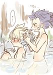  2boys bathing blush hakuryuu_(inazuma_eleven) inazuma_eleven_(series) inazuma_eleven_go male_focus multiple_boys nude partially_submerged tobi_(one) tsurugi_kyousuke water 
