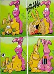  battery duracell duracell_bunny female lagomorph male pink_fur rabbit straight yellow_fur 