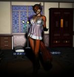  anthro athletic big_breasts breasts brown_hair canine female fox hair looking_at_viewer mammal milf mother nessa_(character) nightgown panties pinup pose sheer_clothing short_hair solo toes translucent underwear vic34677 wide_hips 