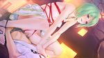  1girl bdsm bishoujo_mangekyou bondage bound breasts censored game_cg girl_on_top green green_hair hanazato_megumi happoubi_jin hetero long_legs mosaic_censoring penis red_rope rope sex shibari small_breasts solo_focus vaginal 