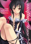  accel_world bare_shoulders black_hair brown_eyes bug butterfly butterfly_wings elbow_gloves gloves highres hozumi_takashi insect kuroyukihime long_hair smile solo wings 