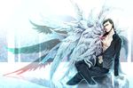  black_hair el_shaddai koshiro_itsuki lucifel_(el_shaddai) male_focus multiple_wings red_eyes solo wings 
