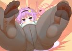  anda_inmu crotch_seam fat_mons feet highres komeiji_satori panties panties_under_pantyhose pantyhose pov_feet solo touhou underwear 