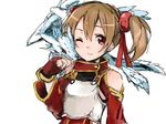  breastplate detached_sleeves fingerless_gloves gloves kirisawa_saki pina_(sao) red_eyes short_twintails silica sketch solo sword_art_online twintails 