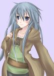  belt blue_eyes bluse_hair blush duel_monster eria grey_hair long_hair shintani_tsushiya solo yu-gi-oh! yuu-gi-ou_duel_monsters 