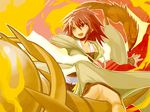  duel_monster fire hiita hitohautsu red_eyes red_hair staff yu-gi-oh! yuu-gi-ou_duel_monsters 