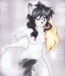  canine female fox looking_at_viewer mammal nude one_eye_closed scar solo vixenchan yuuri 