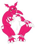  anthro butt conceitedcorgi deskai digimon female green_eyes guilmon nude pussy scalie seamen solo 