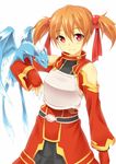  bad_id bad_pixiv_id breastplate brown_hair fingerless_gloves gloves kinta_(distortion) looking_at_viewer pina_(sao) red_eyes short_twintails silica sword_art_online twintails white_background 