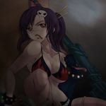  bad_id bad_pixiv_id bikini_top breasts cleavage cosplay curvy genderswap genderswap_(mtf) gloves gun gundam gundam_00 large_breasts long_hair madhatter_hello midriff mouth_hold navel ponytail purple_hair red_eyes rifle short_shorts shorts sitting tengen_toppa_gurren_lagann thighhighs tieria_erde underboob weapon yoko_littner yoko_littner_(cosplay) 