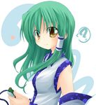  detached_sleeves green_hair kochiya_sanae makino_(ukiuo) solo touhou yellow_eyes 