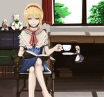  alice_margatroid blonde_hair doll shanghai_doll short_hair solo tea touhou umineco 