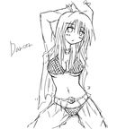  bikini dancer dancer_(ragnarok_online) greyscale kaminagi_(kaminagi-tei) monochrome ragnarok_online see-through solo swimsuit 