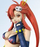  3d :p ;p akanbe bikini_top breasts cleavage elbow_gloves gloves kanzeon large_breasts long_hair lowres one_eye_closed ponytail red_eyes red_hair scarf solo tengen_toppa_gurren_lagann tongue tongue_out yoko_littner 