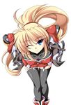  blonde_hair excellen_browning ka2 leaning_forward long_hair one_eye_closed solo super_robot_wars thighhighs 