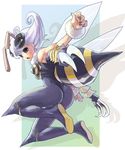  antennae bee_girl full_body insect_girl katahira_masashi monster_girl q-bee solo vampire_(game) wings 