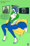  2006 anthro blue canine clothing control detailed-background fan female fox gamer green_eyes halo hat ivan-flores j.u-117 modified pac-man restoration short-shorts sofa xbox-360 