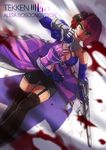  96neko_mtm alisa_boskonovich android bad_id bad_pixiv_id bike_shorts blood breasts chainsaw character_name cleavage evil flower garters gradient_hair grin hair_ornament large_breasts multicolored_hair namco navel rose smile solo tekken thighhighs thumbs_down 