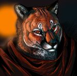  cougar darksilver feline fur male mammal orange_fur red_eyes solo 
