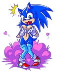  alpha_channel anthro big_breasts blue_hair breasts crossgender female green_eyes hair hedgehog legwear mammal nipples nude open_mouth plain_background pussy sega solo sonic_(series) sonic_the_hedgehog stockings the_brave transparent_background 