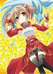  brown_eyes brown_hair minazoi_kuina pina_(sao) short_twintails silica sword_art_online thighhighs twintails 