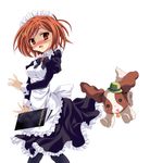  alstakayuki duel_monster highres madolche madolche_croiwanssant madolche_marmamaid maid maid_apron orange_eyes orange_hair pantyhose takayuuki yu-gi-oh! yuu-gi-ou_duel_monsters 