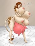  anthro big_breasts bovine breasts cattle cow female horn huge_breasts hyper hyper_breasts lactating mammal multi_breast nipples solo teast teats udders zdemian 