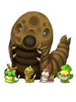  arthropod beak blue_eyes caterpie caterpillar cute godzilla_(series) horn insect kaiju larva looking_at_viewer mothra nintendo odd_one_out plain_background pok&#233;mon pok&eacute;mon rebirth_of_mothra_(series) sewaddle size_difference spikes unknown_artist video_games weedle wurmple 