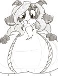  anthro big_breasts breasts caprine clothing female goat goattrain greyscale horn huge_breasts mammal monochrome solo 