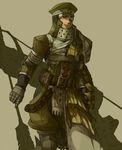 1boy 1girl armor bow_(weapon) capcom female hat lens male monster_hunter rathian_(armor) smile solo weapon 