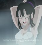  angry bath chi-chi_(dragon_ball) chichi dragon_ball erect_nipples hime_cut photoshop steam 