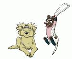  anthro canine dog duo fan hop lying mammal mizzkie naruto plain_background slap temari tenten white_background 