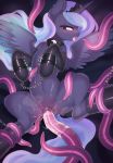  2018 absurd_res anatomically_correct anatomically_correct_pussy bdsm bondage bound chain equine female friendship_is_magic hi_res horn lonelycross mammal my_little_pony penetration princess_luna_(mlp) pussy solo spread_legs spreading tentacles tongue tongue_out vaginal vaginal_penetration winged_unicorn wings 