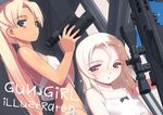  anti-materiel_rifle bad_id bad_pixiv_id barrett_m82 binoculars blonde_hair blue_eyes gun jiji long_hair looking_at_viewer multiple_girls original pale_skin panties pink_eyes rifle side-tie_panties sniper_rifle underwear weapon 