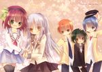  3boys angel_beats! bad_id bad_pixiv_id blue_hair brown_eyes green_eyes green_hair hina_(ohinao) hinata_(angel_beats!) long_hair multiple_boys multiple_girls naoi_ayato orange_hair otonashi_(angel_beats!) purple_eyes purple_hair school_uniform serafuku short_hair silver_hair tenshi_(angel_beats!) yellow_eyes yuri_(angel_beats!) 