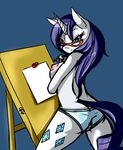  anthrofied avante92 breasts butt cutie_mark easel equine eyewear female friendship_is_magic glasses horn horse human humanized looking_at_viewer mammal my_little_pony nipples panties pony rarity_(mlp) side_boob solo topless underwear unicorn 