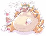  belly_expansion berlin blush boo bowser claws collar food ghost horn inflation king koopa licking mario_bros morbidly_obese nintendo obese overweight plain_background reptile royalty scalie shell spikes spirit tongue video_games 