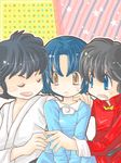  2boys black_hair blue_eyes blue_hair braid brown_eyes kunou_tatewaki multiple_boys ranma_1/2 saotome_ranma short_hair single_braid tendou_akane 