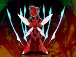  aura bad_id bad_pixiv_id claws creature gen_2_pokemon glowing highres horns insect_wings no_humans nunadaiaru pokemon pokemon_(creature) scizor solo wings yellow_eyes 