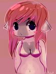  blue blue_eyes blush bra breasts cat cute eyes feline female innocent mammal pink pink_theme solo stubbins underwear 