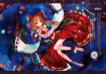 bad_id bad_pixiv_id barefoot bow brown_hair detached_sleeves hair_bow hair_tubes hakurei_reimu lying navel red_eyes short_hair smile solo touhou translation_request virus_(obsession) 