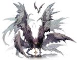  bad_id bad_pixiv_id bat demizu_posuka demon_boy demon_wings feathered_wings large_wings male_focus multiple_wings original reflection seraph solo spiked_hair white_background wings 