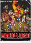  16bitjosh bowser crossover donkey_kong left_4_dead luigi mario princess_peach rosalina toad wario yoshi 