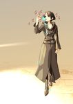  1girl black_hair blue_eyes boots cloak gloves highres kingdom_hearts kingdom_hearts_358/2_days short_hair solo watai xion_(kingdom_hearts) 